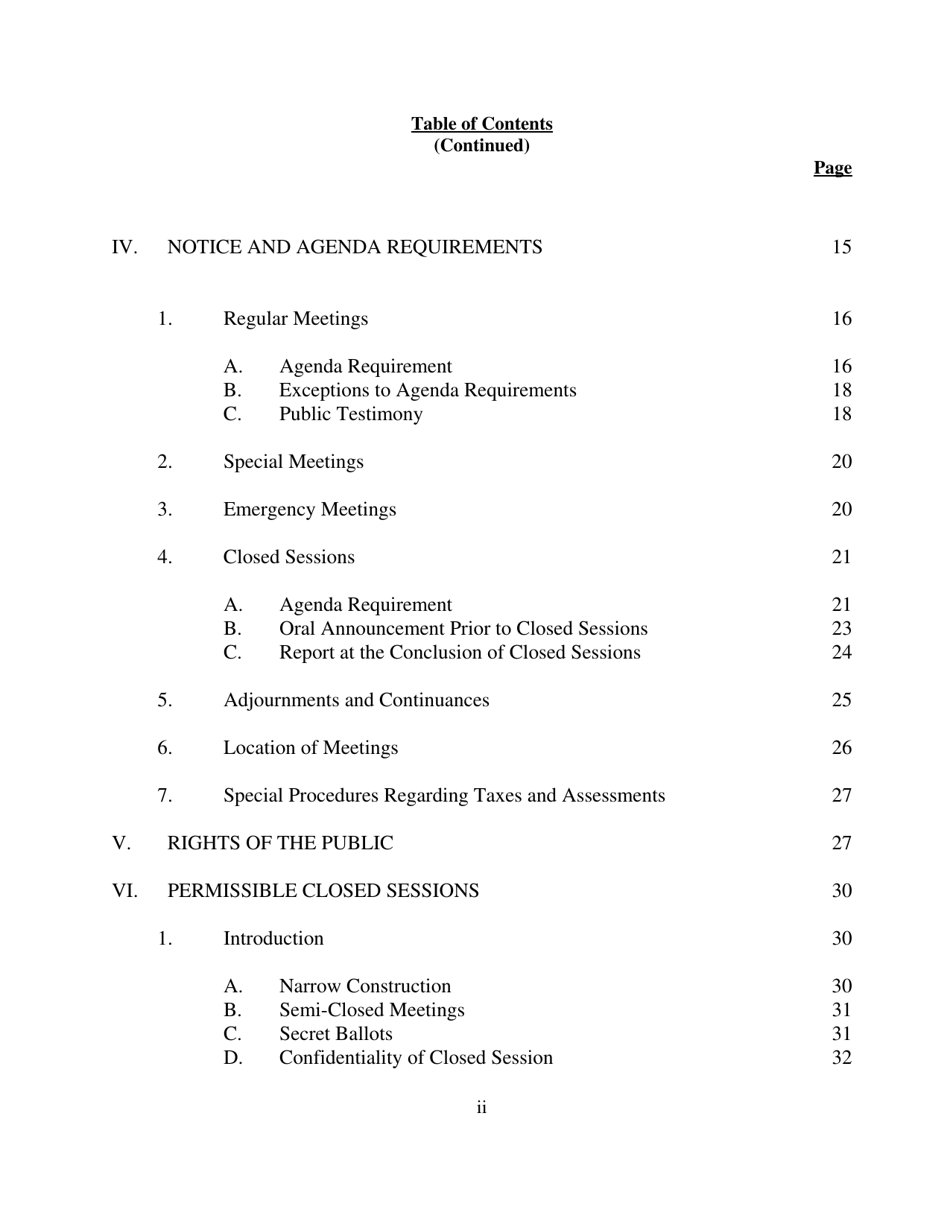 The Brown Act: Open Meetings for Legislative Bodies - California, Page 5