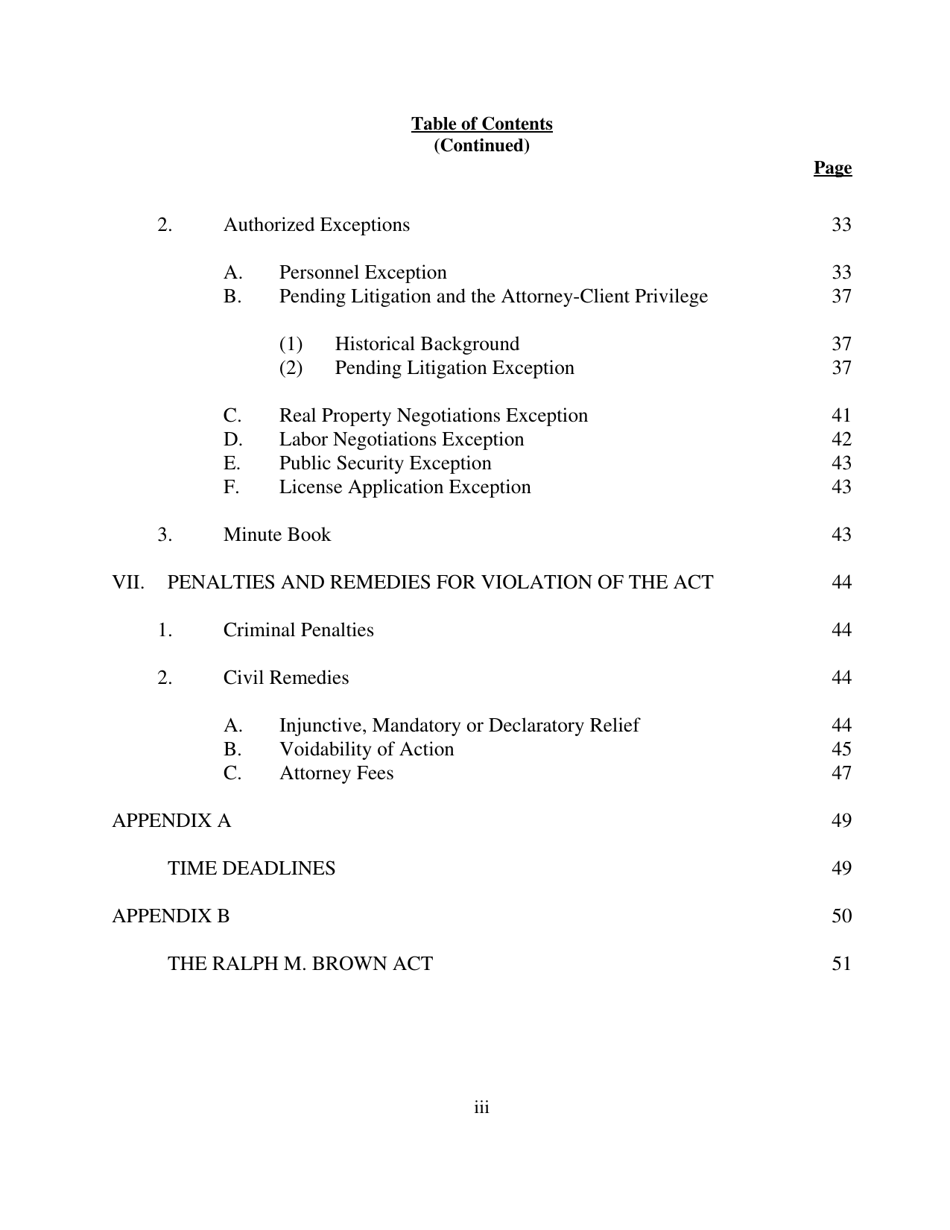 The Brown Act: Open Meetings for Legislative Bodies - California, Page 6