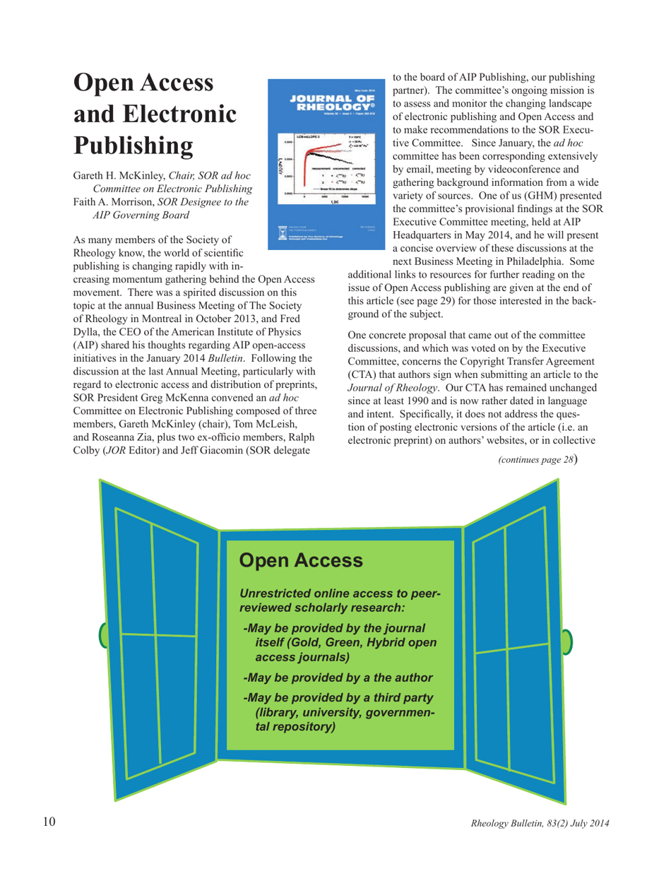 Rheology Bulletin (Volume 83 Number 2) - the Society of Rheology, Page 10