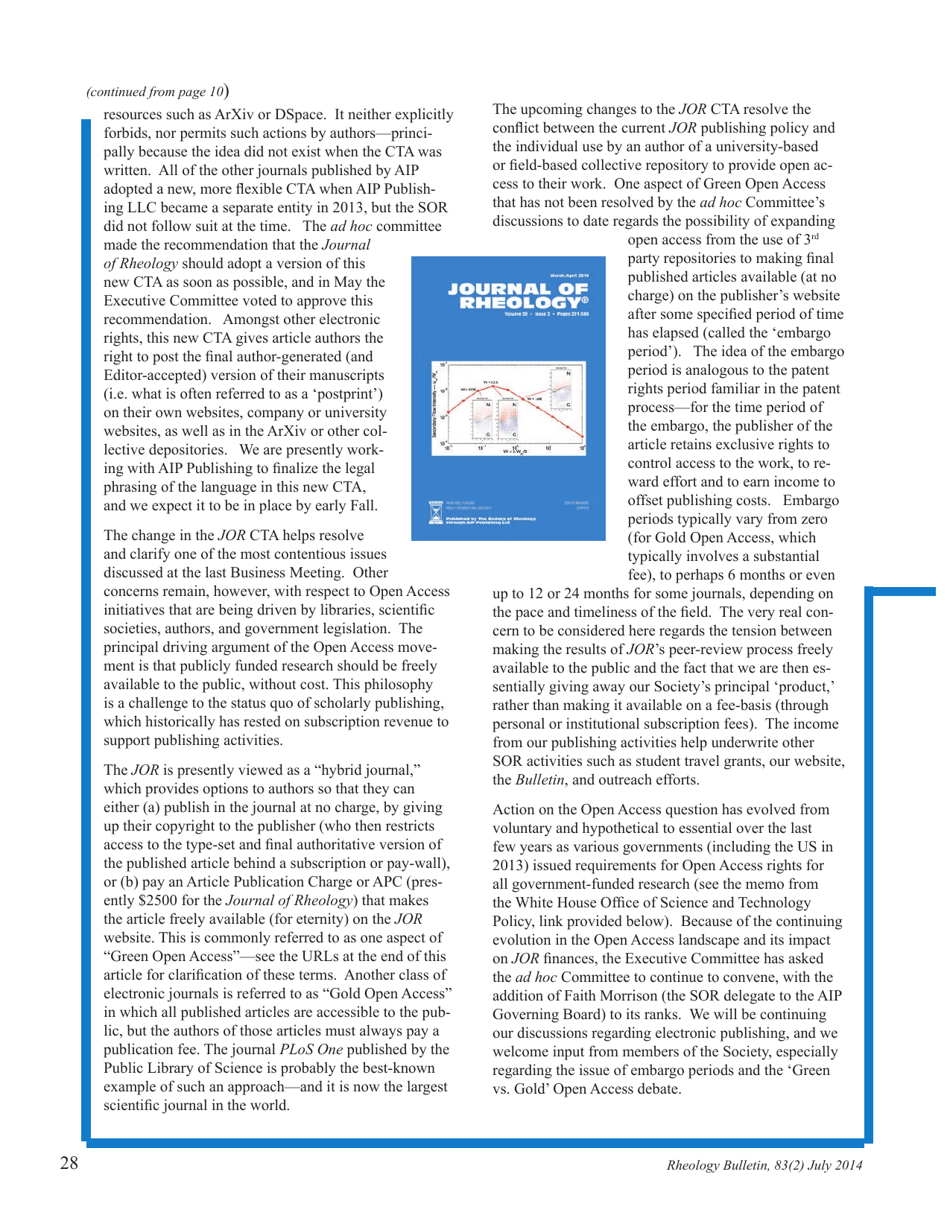 Rheology Bulletin (Volume 83 Number 2) - the Society of Rheology, Page 28