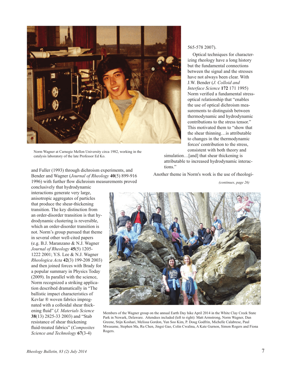 Rheology Bulletin (Volume 83 Number 2) - the Society of Rheology, Page 7