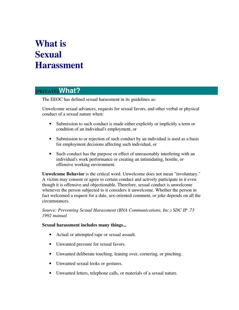 What Is Sexual Harassment The United Nations Download Printable Pdf