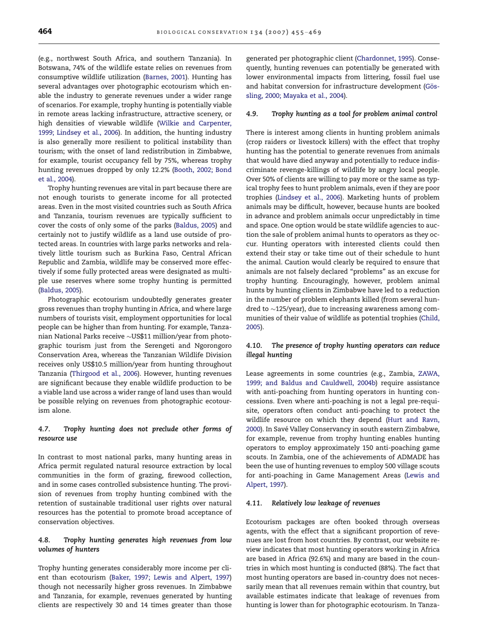 Economic and Conservation Significance of the Trophy Hunting Industry in Sub-saharan Africa, Page 10