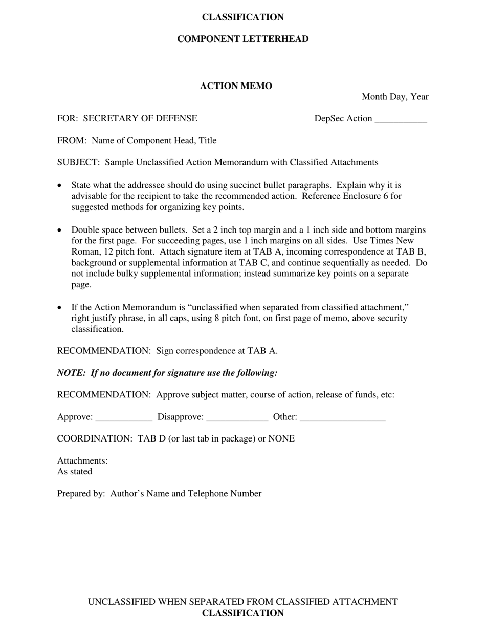 Action Memo, Page 1