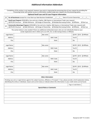 SBA 7(A) Ca &amp; Small Loan Submission Checklist, Page 3