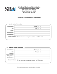 SBA 7(A) Loan Submission Checklist (For All Regular 7(A) and Caplines), Page 2