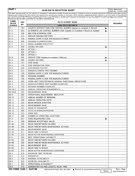 Document preview: DD Form 1949-1 Part I Lsar Data Selection Sheet
