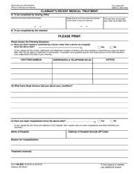 Document preview: Form HA-4631 Claimant's Recent Medical Treatment