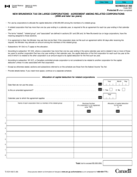 Document preview: Form T2 Schedule 362 New Brunswick Tax on Large Corporations - Agreement Among Related Corporations (2008 and Later Tax Years) - Canada