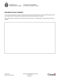 Complaint Form - Canada, Page 2