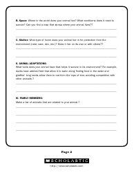 &quot;Animal Research Notes Template - Scholastic&quot;, Page 2