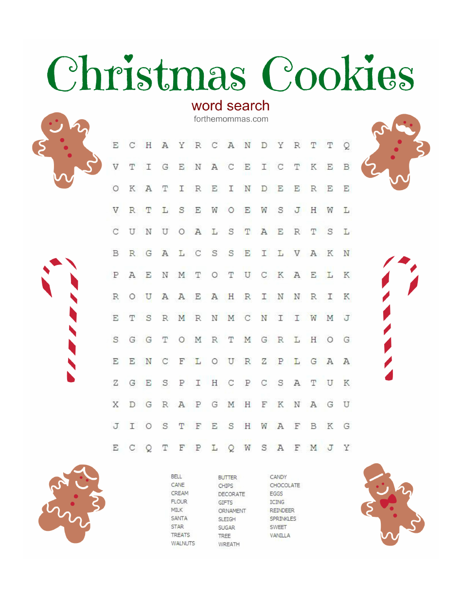 Christmas Cookies for Santa Kids Activity Sheets, Page 3