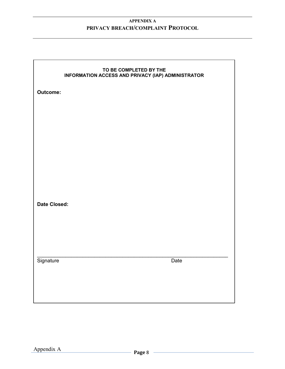 Appendix A Information Breach Reporting Form - Nova Scotia, Canada, Page 8