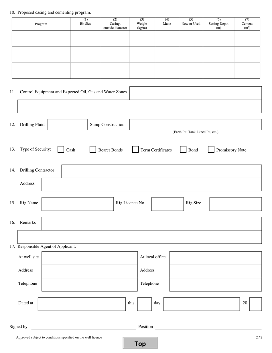 New Brunswick Canada Application for a Well Authorization - Fill Out ...