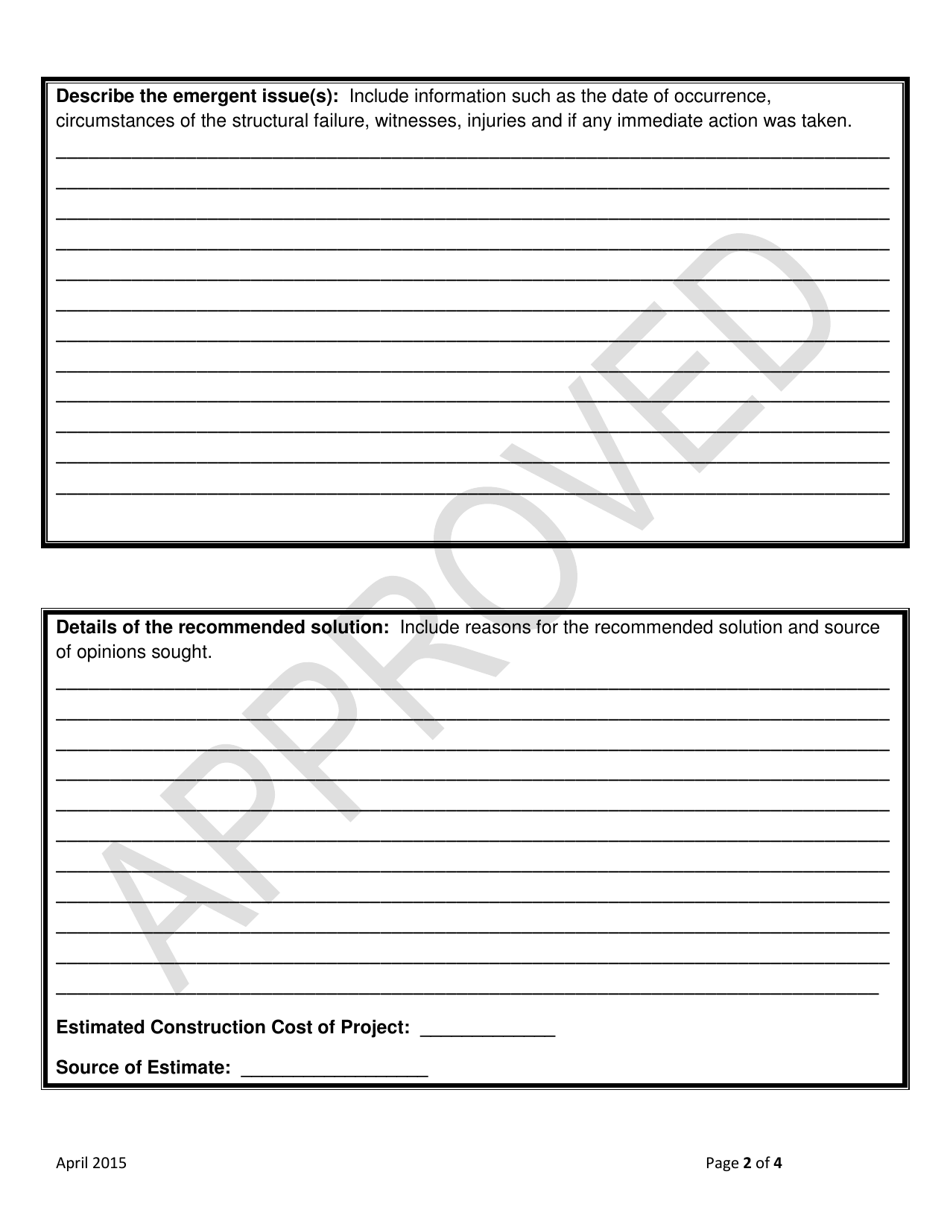 Emergent Funding Program Application Form - Saskatchewan, Canada, Page 2