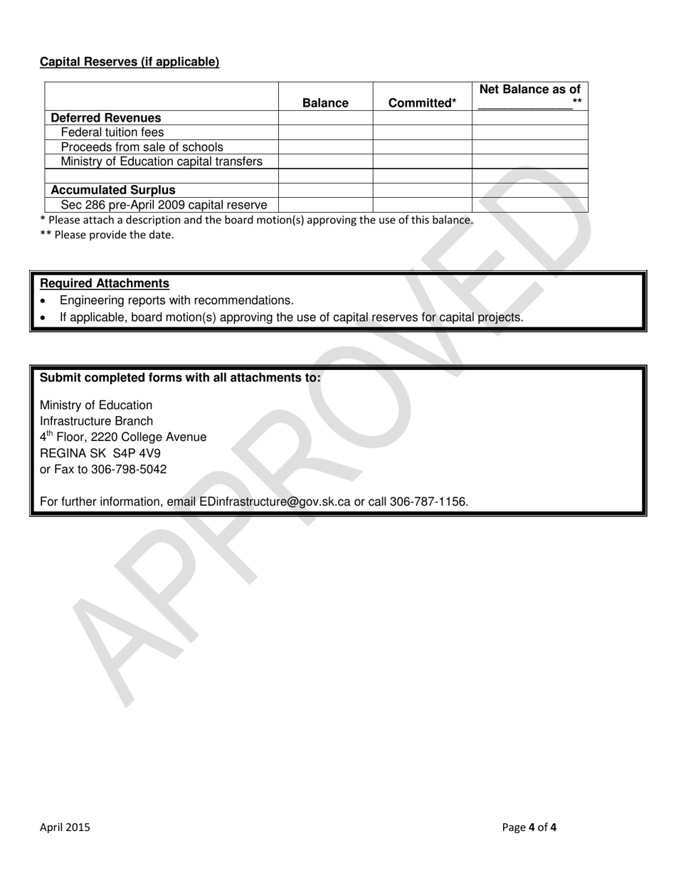 Emergent Funding Program Application Form - Saskatchewan, Canada, Page 4