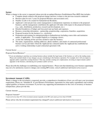 Application to Change Business Performance Agreement - Saskatchewan, Canada, Page 2