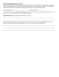 Application to Change Business Performance Agreement - Saskatchewan, Canada, Page 3