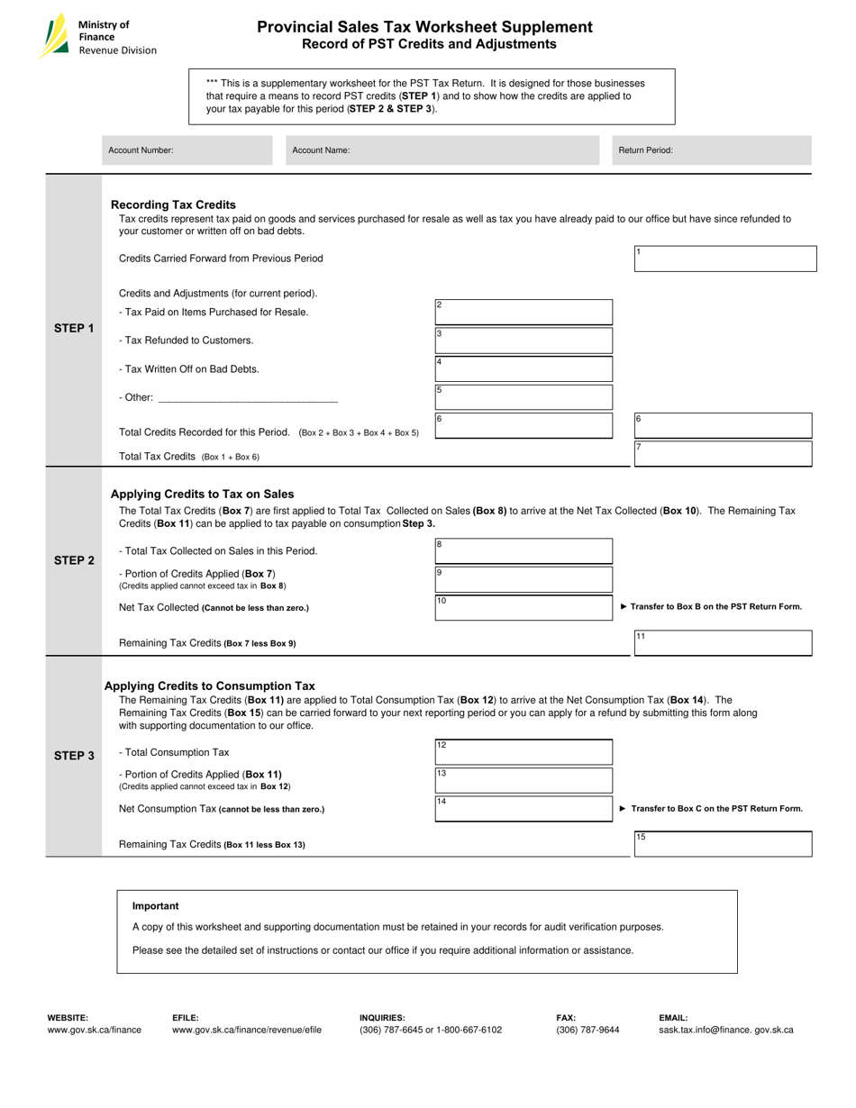 Pst Worksheet Bc