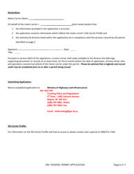 Application for an Oil Well Service Vehicle Exemption Under the Federal Commercial Vehicle Drivers Hours of Service Regulations - Saskatchewan, Canada, Page 8