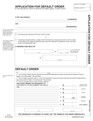 SCR Form 5 (SCL005) Application for Default Order - British Columbia, Canada, Page 4