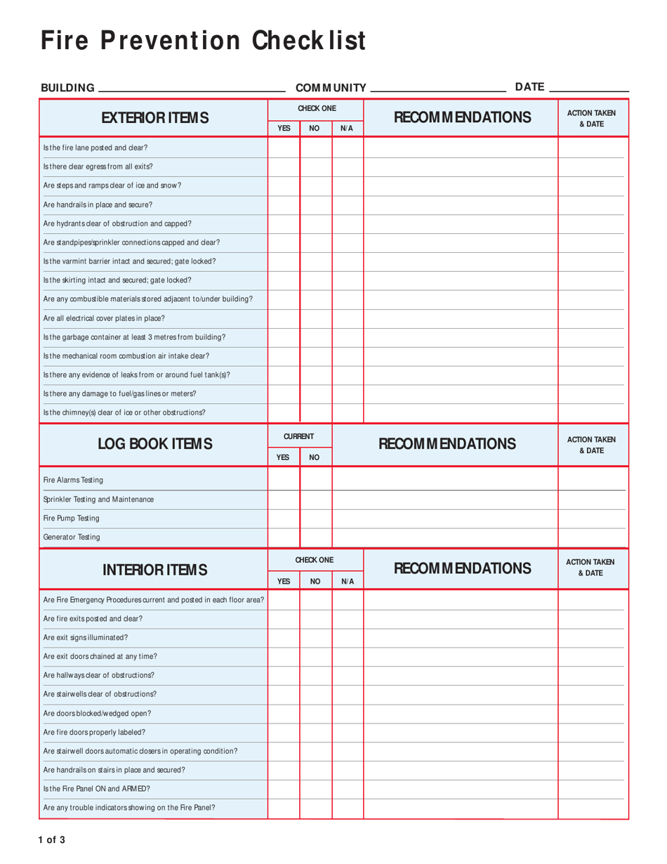 Fire Prevention Checklist - Northwest Territories, Canada, Page 2