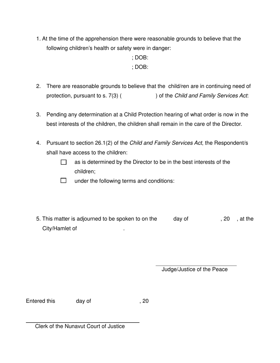 Form 21 F - Fill Out, Sign Online and Download Fillable PDF, Nunavut ...