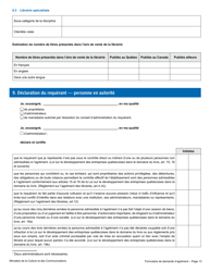 Formulaire De Demande D&#039;agrement - Librairie - Quebec, Canada (French), Page 19