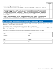 Formulaire De Demande D&#039;agrement - Librairie - Quebec, Canada (French), Page 21