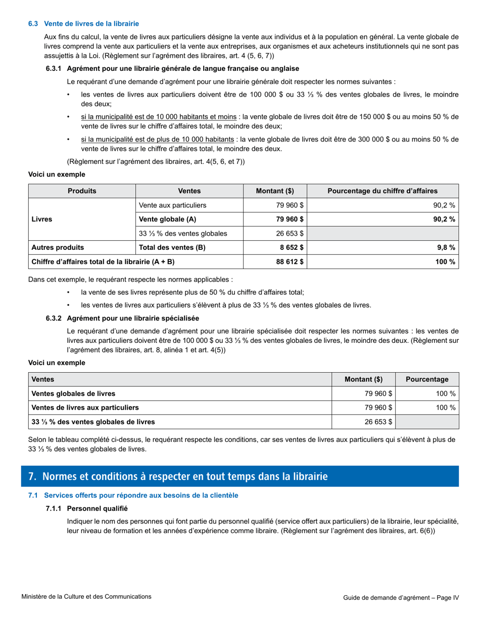 Formulaire De Demande Dagrement - Librairie - Quebec, Canada (French), Page 4