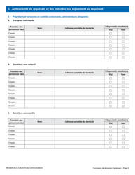 Formulaire De Demande D&#039;agrement - Librairie - Quebec, Canada (French), Page 9