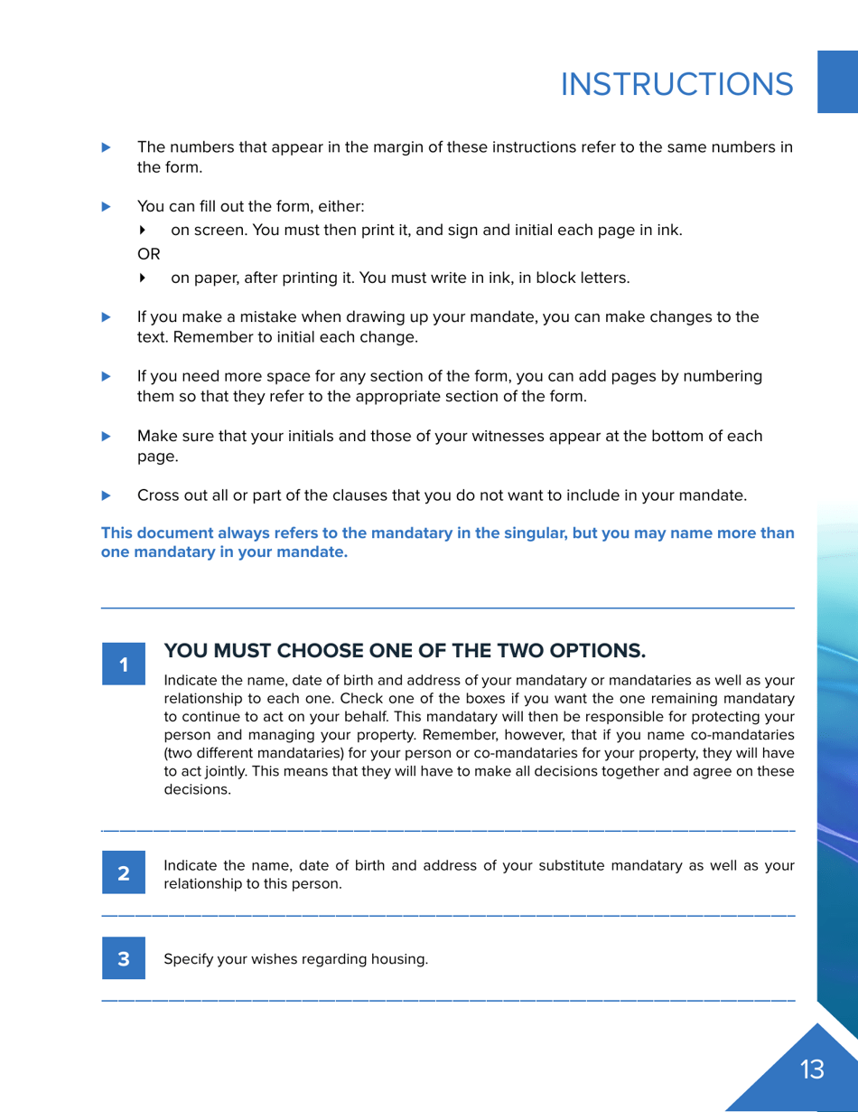 Protection Mandate - Quebec, Canada, Page 13