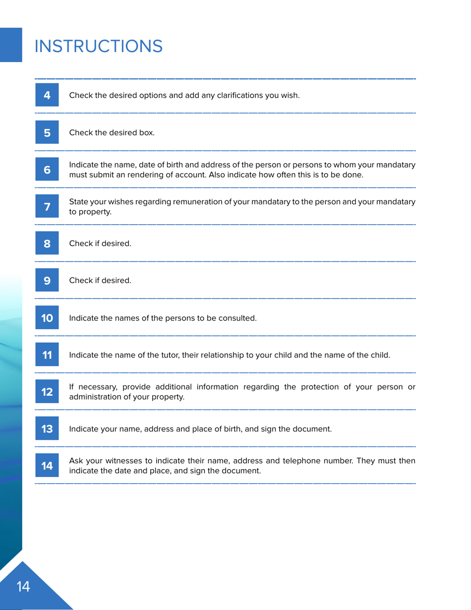 Protection Mandate - Quebec, Canada, Page 14