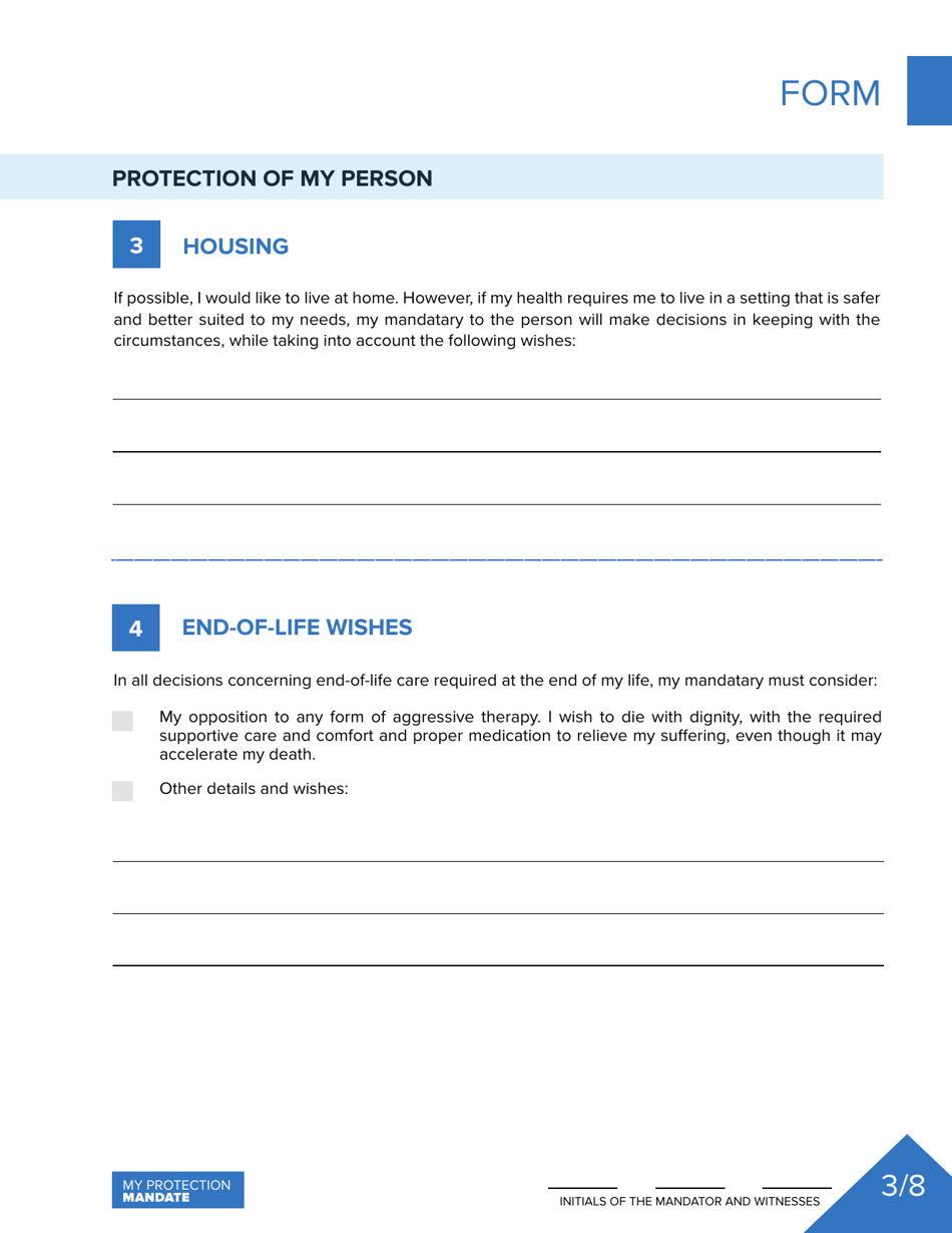 Protection Mandate - Quebec, Canada, Page 17