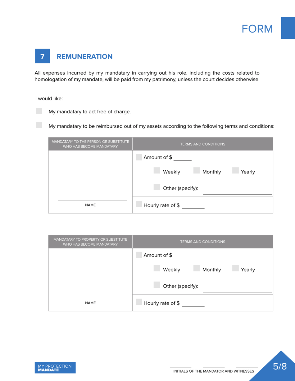 Protection Mandate - Quebec, Canada, Page 19