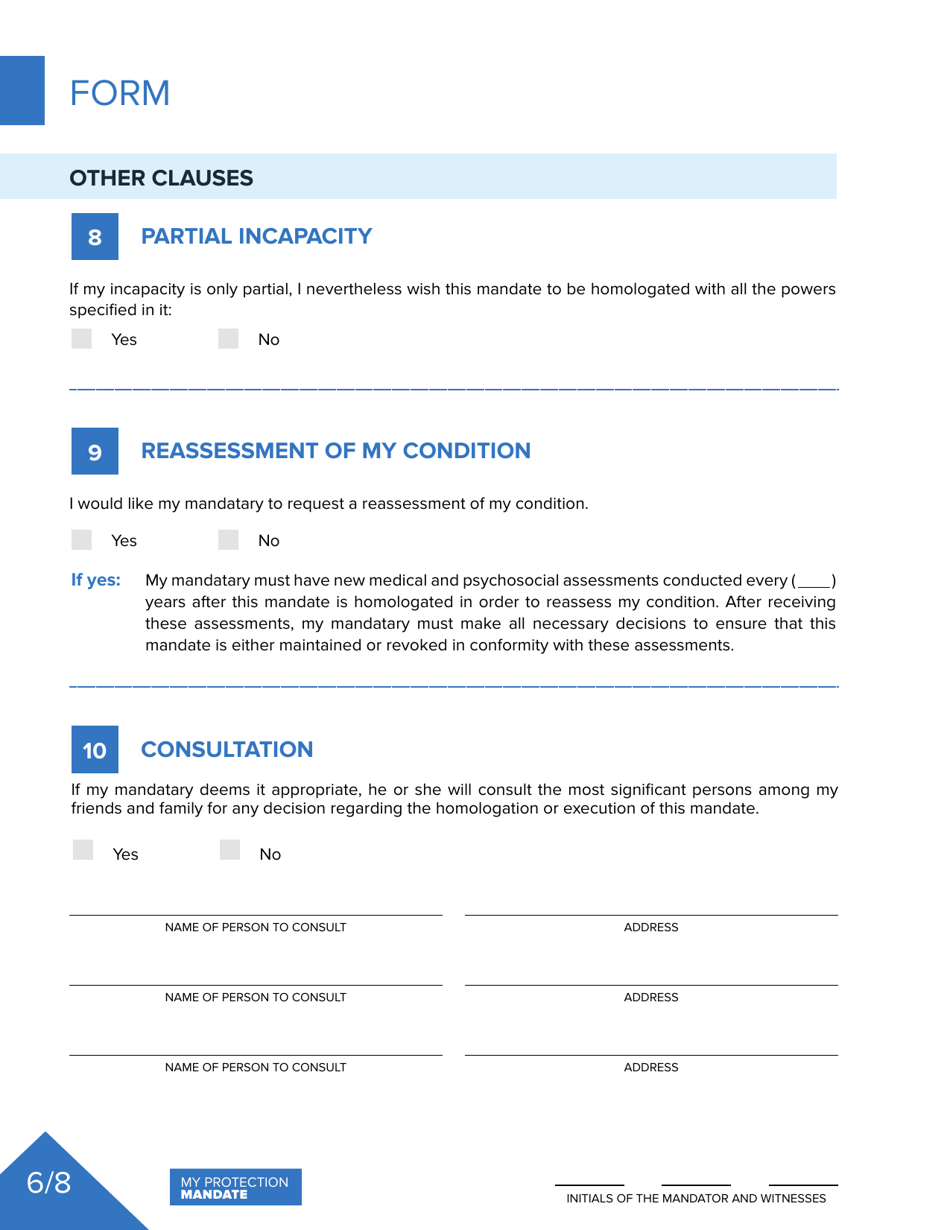 Protection Mandate - Quebec, Canada, Page 20