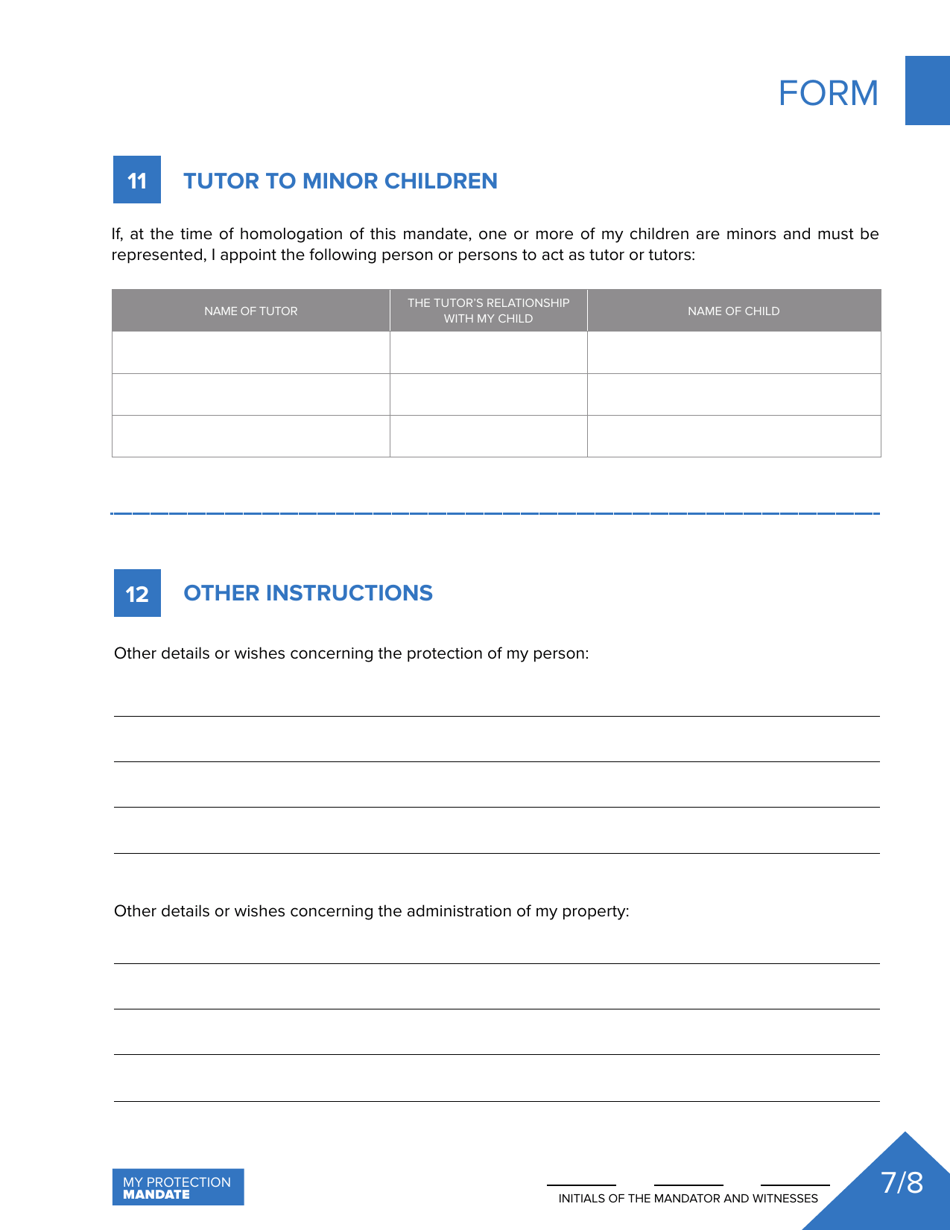 Protection Mandate - Quebec, Canada, Page 21