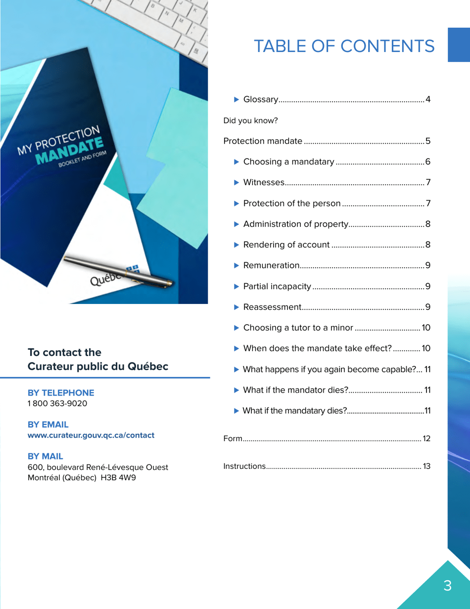 Protection Mandate - Quebec, Canada, Page 3