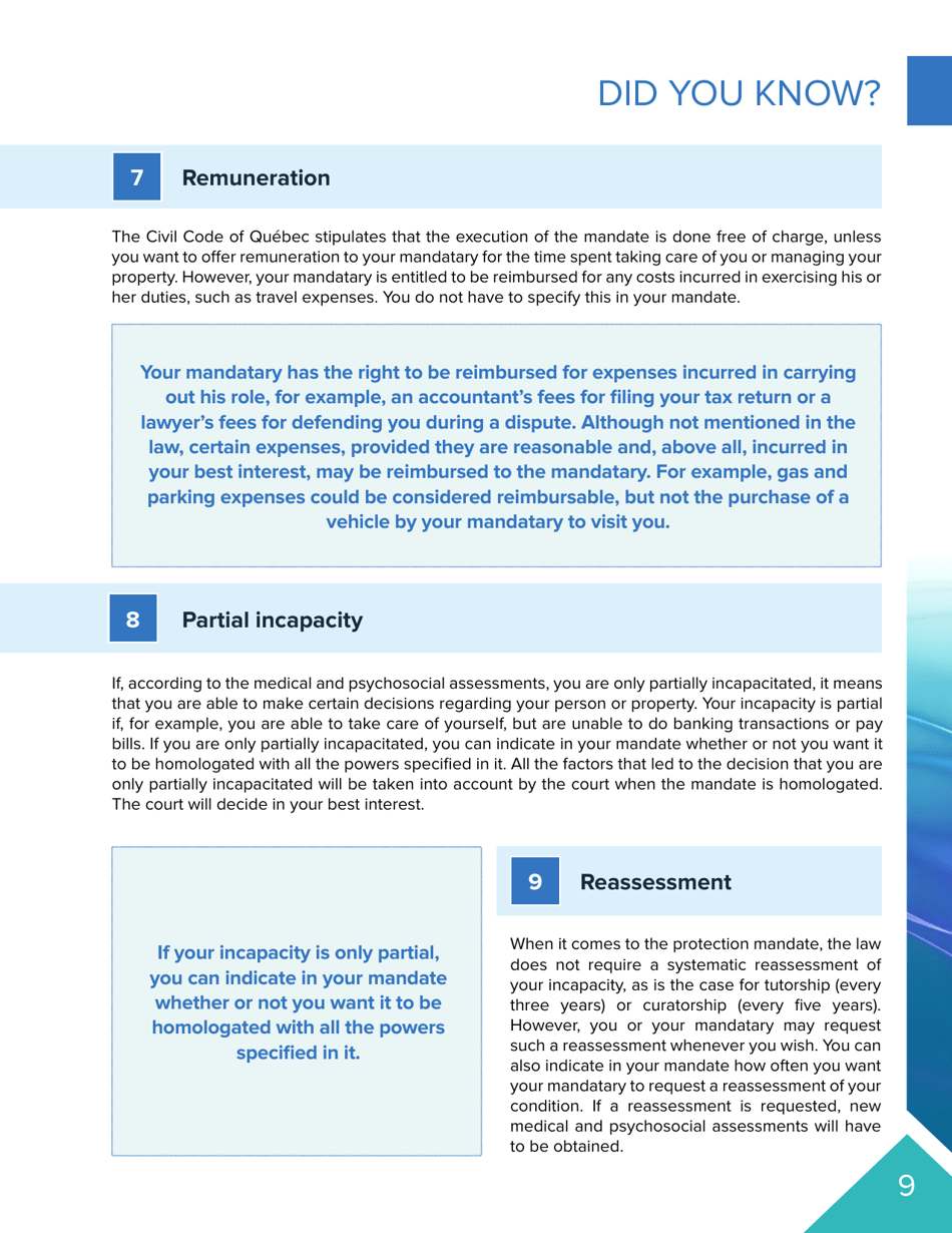 Protection Mandate - Quebec, Canada, Page 9