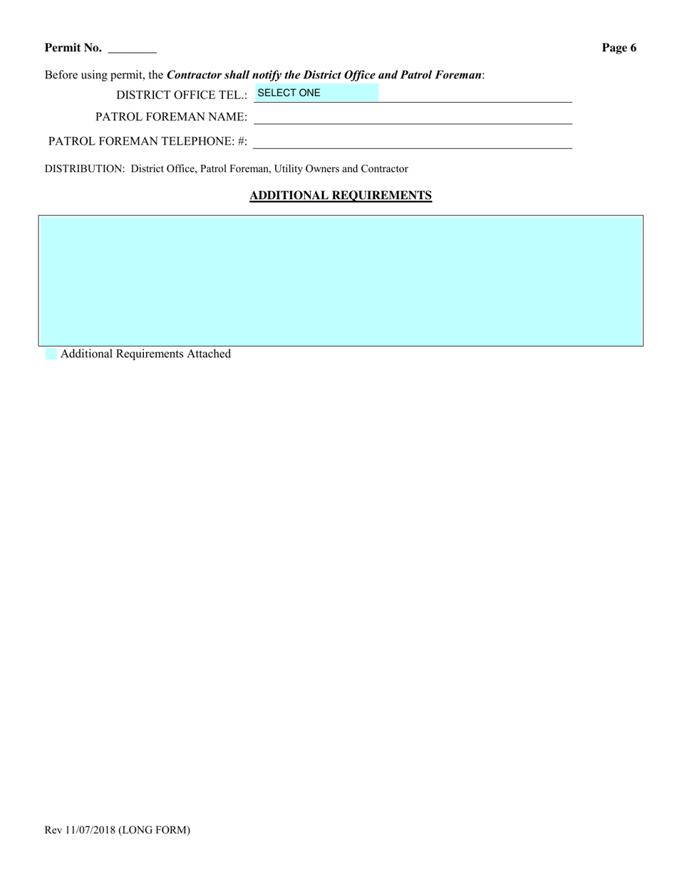 Excavation Permit (Long Form) - New Hampshire, Page 6