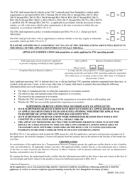 Form RDMV104 Transportation Network Company Application - New Hampshire, Page 2