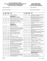 Form CB-19 Youth Camp Safety Detailed Data Sheet (For Youth Camp Operators) - New Jersey
