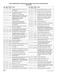 Form CB-19 Youth Camp Safety Detailed Data Sheet (For Youth Camp Operators) - New Jersey, Page 4