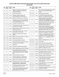 Form CB-19 Youth Camp Safety Detailed Data Sheet (For Youth Camp Operators) - New Jersey, Page 6