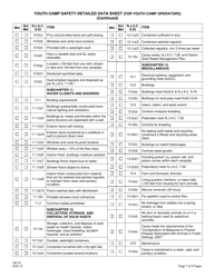 Form CB-19 Youth Camp Safety Detailed Data Sheet (For Youth Camp Operators) - New Jersey, Page 7