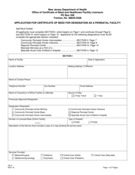 Form CN-4 Application for Certificate of Need for Designation as a Perinatal Facility - New Jersey, Page 3