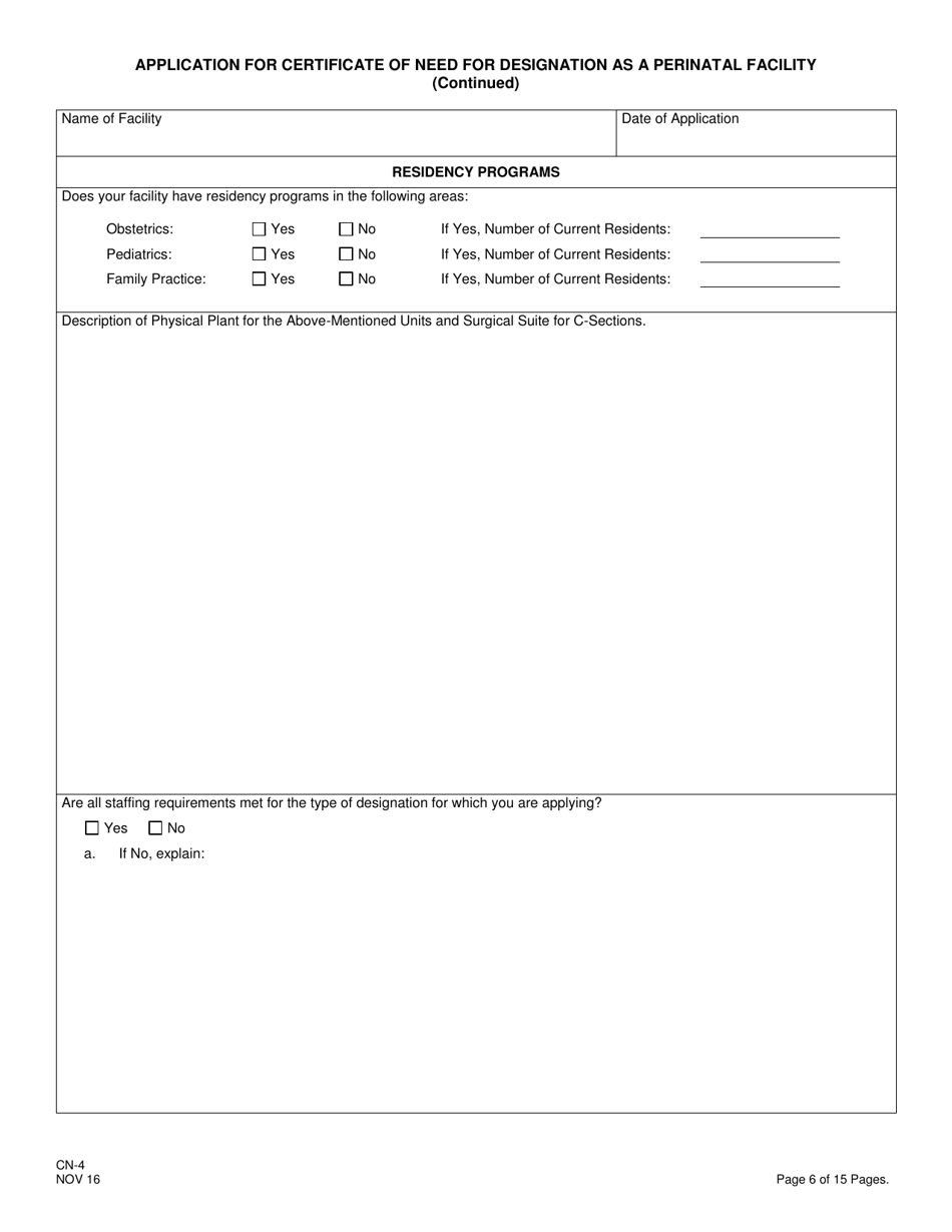 Form CN-4 Application for Certificate of Need for Designation as a Perinatal Facility - New Jersey, Page 8
