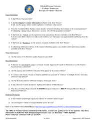 Document preview: Form OFS038 Evidence Submission Biological Evidence Checklist - New Jersey