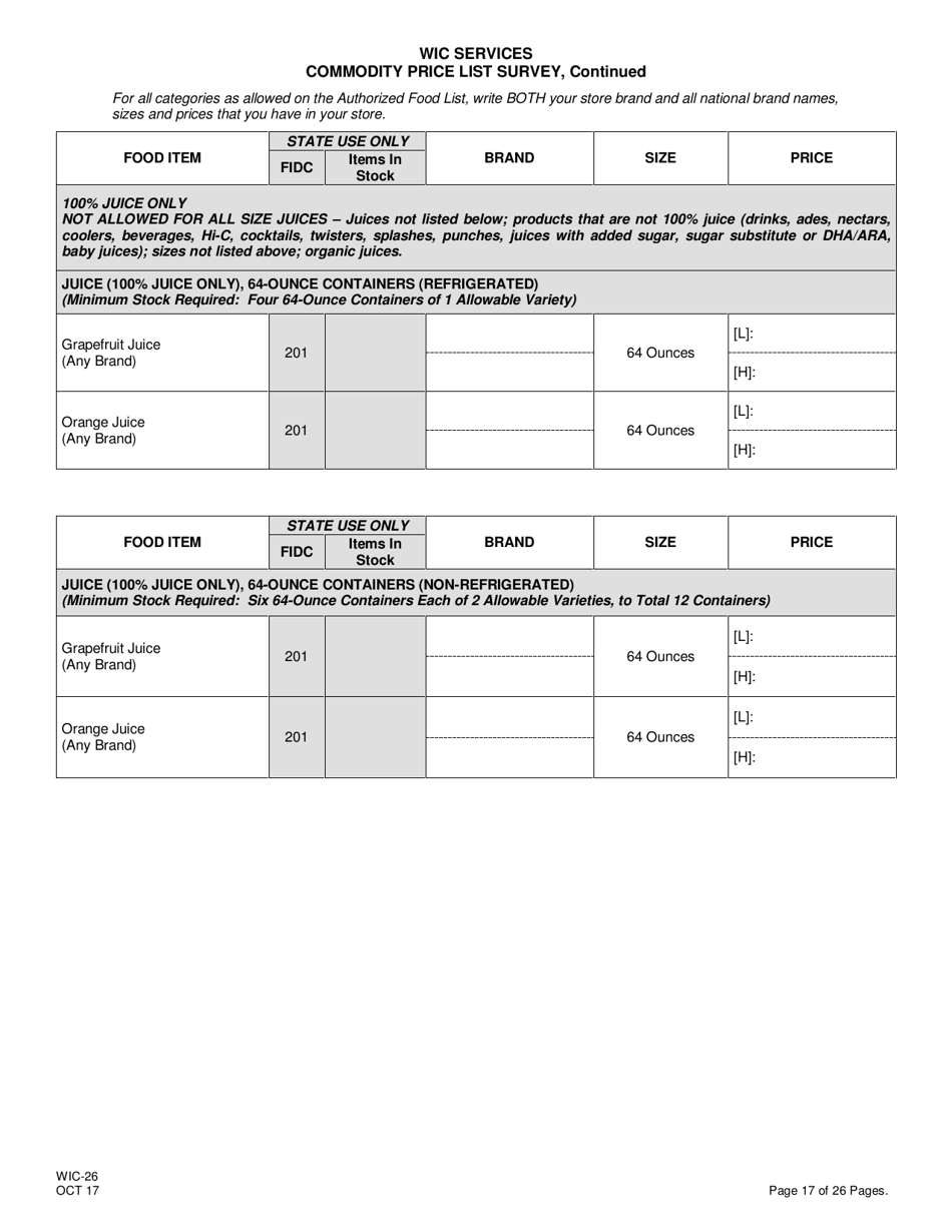 Form Wic 26 Fill Out Sign Online And Download Printable Pdf New Jersey Templateroller 3869