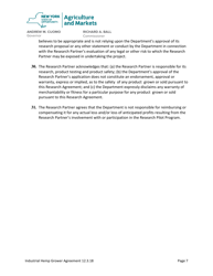 Department-Conducted Research Partner Agreement Industrial Hemp Growers - New York, Page 7